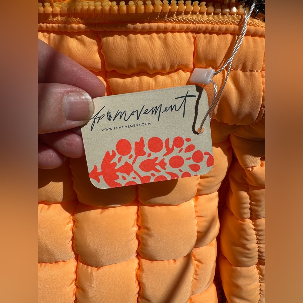 🍊 NWT! | FP Movement by Free People | Quilted Carryall Tote Bag Neon Clementine - Picture 13 of 16